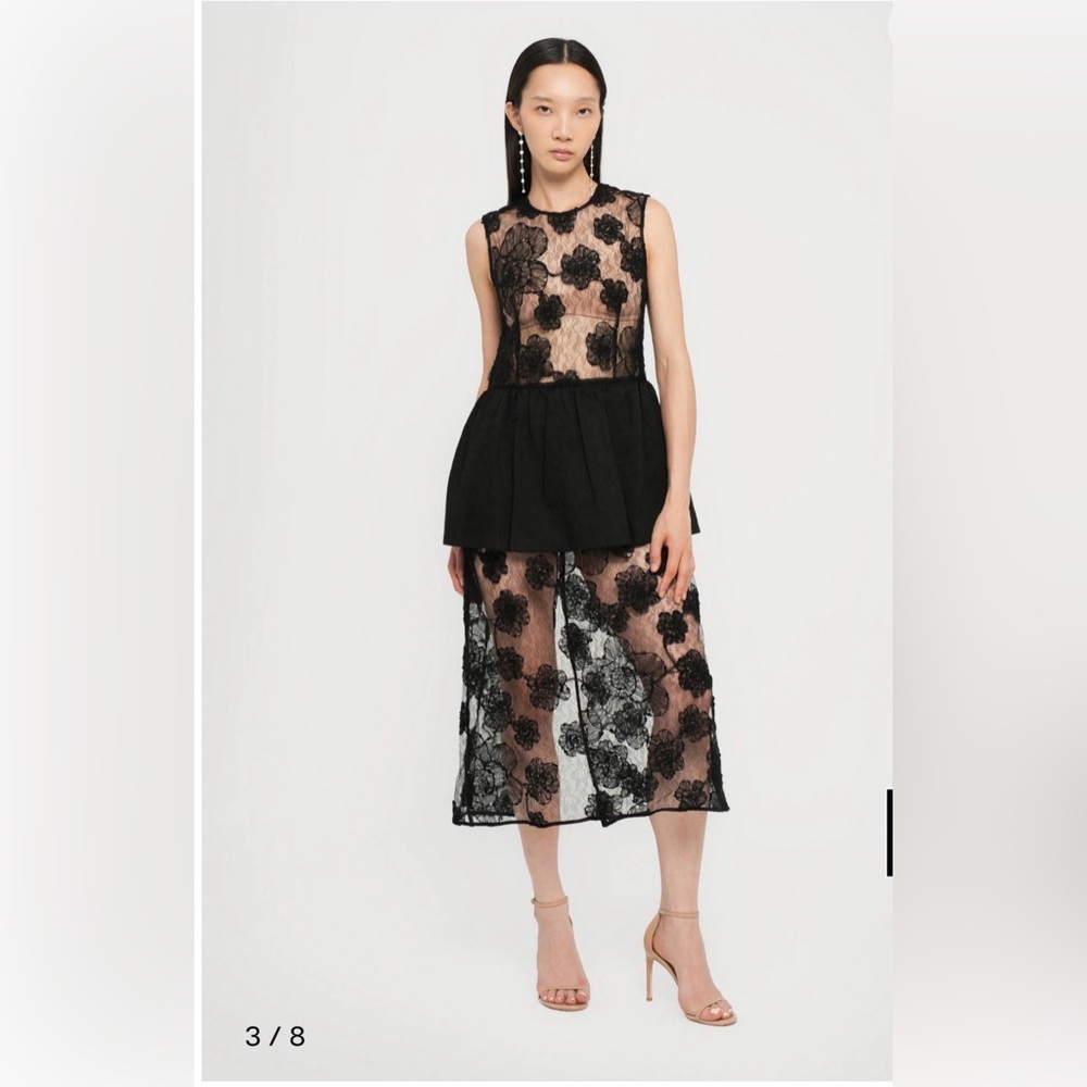 Baum und Pferdgarten Antonie Black Lace Cocktail/Party Dress-Floral Appliqué - Picture 2 of 5